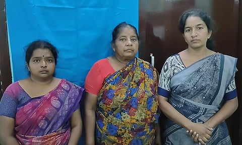 கைதான தனலட்சுமி, பாப்பாத்தி, கோமதி
