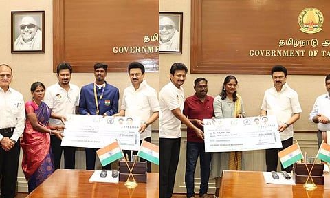 உலக கோப்பை கிரிக்கெட், கோகோவில் சாதித்தவர்களுக்கு ரூ. 25 லட்சம் ஊக்கத்தொகை வழங்கிய முதலமைச்சர்