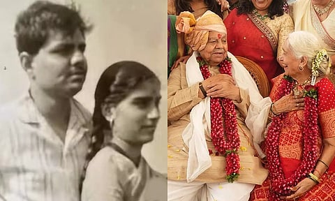 பள்ளி பருவத்தில் ஓடிப்போன காதல் ஜோடி.. 64 வருடங்களுக்கு பிறகு பேரன், பேத்திகள் முன்னிலையில் திருமணம்