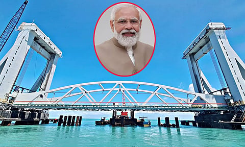 பாம்பன் புதிய ரெயில் பாலத்தை இன்று திறந்து வைக்கிறார் பிரதமர் மோடி