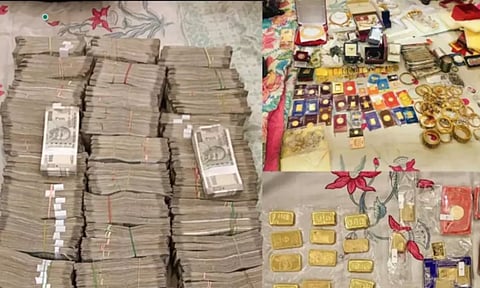 லஞ்ச வழக்கில் IRS அதிகாரி வீட்டில் சோதனை.. 3.5 கிலோ தங்கம்,  ரூ.1 கோடி பணம் பறிமுதல்