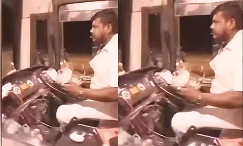 மதுரை To சென்னை: இரவு உணவு சாப்பிட்டுக் கொண்டே ஆம்னி பஸ்சை ஓட்டிய டிரைவர்