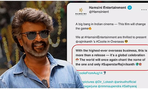 இதுவரை இல்லாத அளவுக்கு ஓவர்சீஸ் பிஸ்னஸ்! கூலி பவர் ஹவுசு சூப்பர் ஸ்டாரின் குறையாத மவுசு