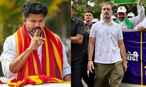 ராகுல் காந்தி கைது செய்யப்பட்டது கண்டனத்துக்குரியது- தவெக தலைவர் விஜய்