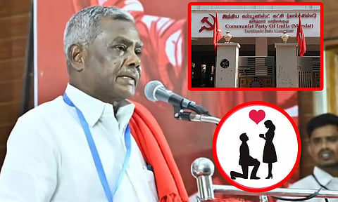 சிபிஎம் அலுவலகங்களில் காதல் திருமணங்கள் நடத்திக் கொள்ளலாம் - மாநிலச் செயலாளர் சண்முகம் அறிவிப்பு