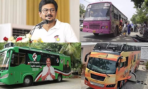 பச்சை, மஞ்சள் நிற பஸ்களை 'ஓவர்டேக்' செய்து வெற்றி பெறுவது 'பிங்க்' கலர் பஸ்தான்- உதயநிதி