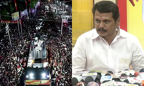 த.வெ.க. கூட்டத்திற்கு வந்தது 'கட்டுக்கடங்காத' கூட்டமல்ல! 'கட்டுப்பாடற்ற' கூட்டம் - செந்தில் பாலாஜி