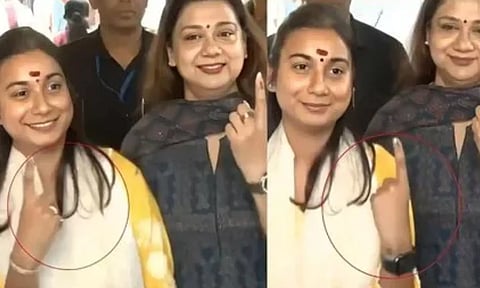 VIDEO: பீகார் எம்.பி.யின் 2 கைவிரல்களிலும் மை..!  - தவறாக பூசியதாக தேர்தல் அதிகாரி விளக்கம்!