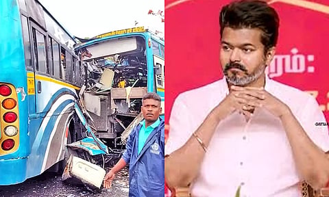 தென்காசி பேருந்து விபத்து: த.வெ.க. தலைவர் விஜய் இரங்கல்