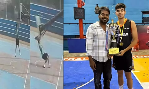 VIDEO: அரியானாவில் பயிற்சியின்போது கூடைப்பந்து கம்பம் சரிந்து வீரர் பலி