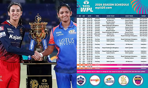 WPL 2026 அட்டவணை வெளியீடு: தொடக்க ஆட்டத்தில் மும்பை-பெங்களூரு அணிகள் மோதல்