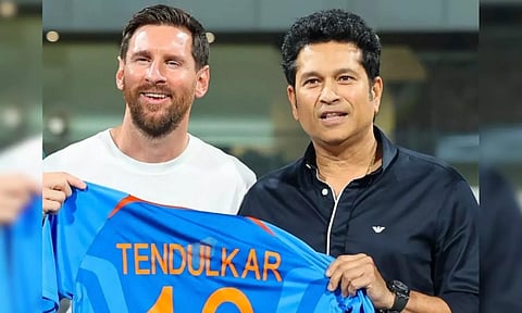 திடீரென மெஸ்ஸிக்கு பரிசளித்த சச்சின்... பரவசமான ரசிகர்கள்!