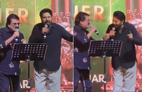 'വീണുടഞ്ഞ താഴികക്കുടം...' വേദിയില്‍ എംജി അണ്ണനെ അനുകരിച്ച് മമ്മൂട്ടി, വീഡിയോ വൈറല്‍ 