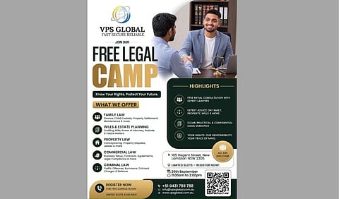 ന്യൂകാസിലിൽ സൗജന്യ നിയമസഹായ ക്യാമ്പുമായി VPS Global