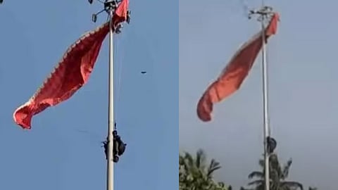 പാരാഗ്ലൈഡിങ്ങ് അപകടം: ഹൈമാസ്റ്റ് ലൈറ്റിൽ കുടുങ്ങിയവർ ഫയർഫോഴ്സ് കെട്ടിയ വലയിലേക്കു വീണു