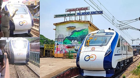 കേരളത്തിന് വിഷു കൈനീട്ടമായി വന്ദേ ഭാരത്; റേക്കുകൾ പാലക്കാട്ടെത്തി, വൻ സ്വീകരണം