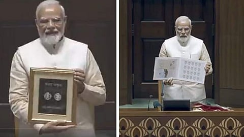 പുത്തൻ പാർലമെന്‍റിനൊപ്പം പുതിയ നാണയവും സ്റ്റാമ്പും (Video)