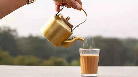 Tea being poured from a pot