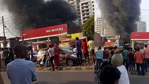 kanpur kia showroom fire