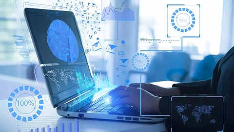 Hacking for data theft, symbolic image