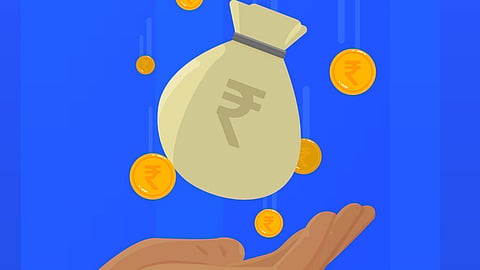Indian rupee money bag, representative image of a chit fund.