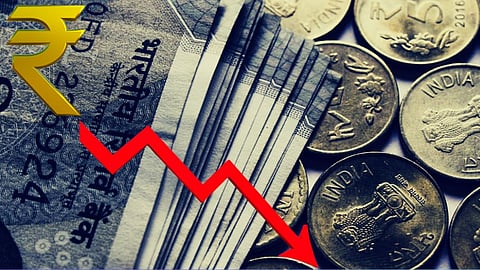 indian rupee falls sensex nifty drops