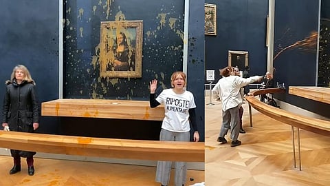 2 protesters hurled soup at Mona Lisa painting in Paris