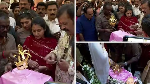 ലൂർദ് കത്തീഡ്രലിൽ മാതാവിന് സ്വർണക്കീരിടം സമർപ്പിച്ച്  സുരേഷ് ഗോപി