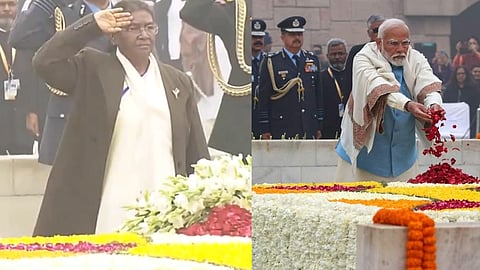 ഗാന്ധി സ്മരണയിൽ രാജ്യം; രാജ്ഘട്ടിൽ പുഷ്പ ചക്രം അർപ്പിച്ച് രാഷ്‌ട്രപതിയും പ്രധാനമന്ത്രിയും| Video