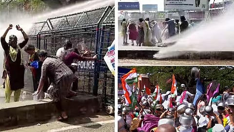 Conflict in Mahila Congress March Thiruvananthapuram