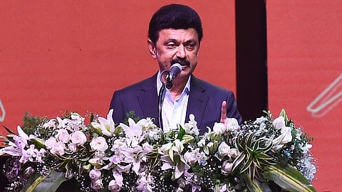 Tamil Nadu Chief Minister MK Stalin speaks during the investment meet