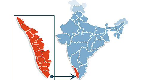 kerala in India Map