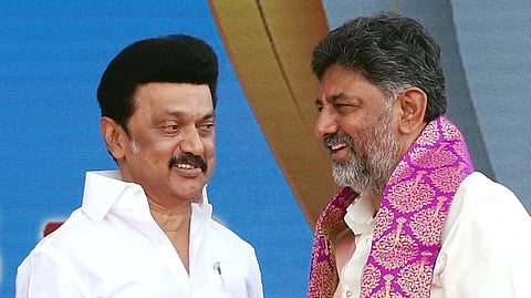 തമിഴ്‌നാട് മുഖ്യമന്ത്രി എം.കെ. സ്റ്റാലിനും കർണാടക ഉപമുഖ്യമന്ത്രി ഡി.കെ. ശിവകുമാറും.