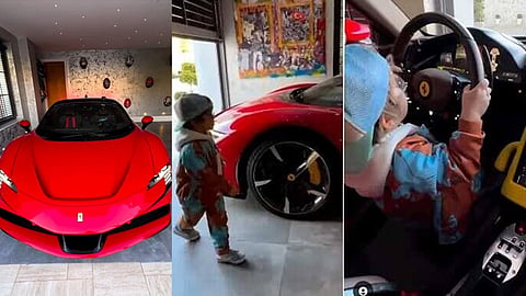 3 year old boy drives ferrari car video goes viral