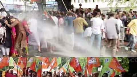 മേയർ ആര്യാ രാജേന്ദ്രന്‍ രാജിവെയ്ക്കണം: ബിജെപി  മാർച്ചിൽ സംഘർഷം