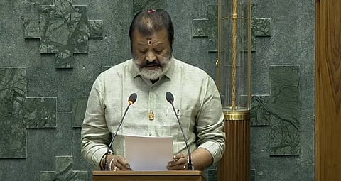 suresh gopi takes oath as lok sabha mp in malayalam