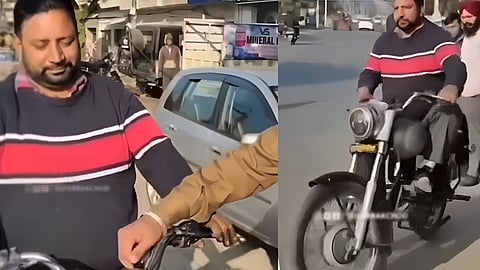 man turns bullet motorcycle hybrid bicycle video goes viral on social media