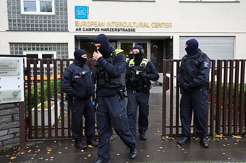 German police raid an Islamic centre in Berlin’s Neukolln district, as part of an investigation into the Islamic Center Hamburg, November 16, 2023 [Fabrizio Bensch/courtsy:Reuters]