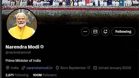 എക്സില്‍ 100 മില്യണ്‍; ലോക നേതാവായി മോദി| 100 million x followers for narendra modi