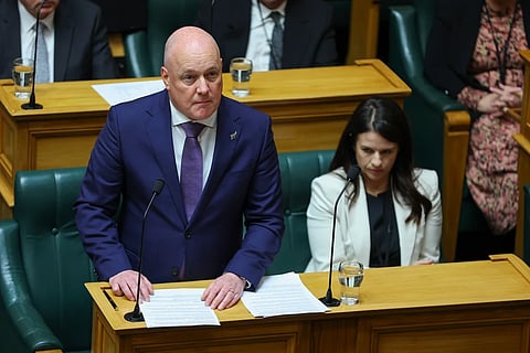 Prime Minister Christopher Luxon speaks during the release of The Royal Commission of Inquiry into Abuse in Care report on July 24, 2024 in Wellington, New Zealand. 

Hagen Hopkins/Getty Images