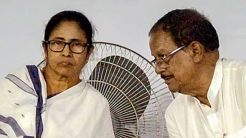 West Bengal Chief Minister Mamata Banerjee with minister Moloy Ghatak