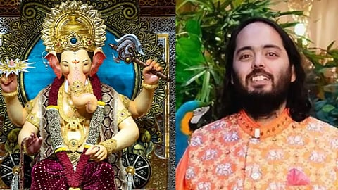 Anant ambani donates 20 kilo gram golden crown to lalbaugcha raja