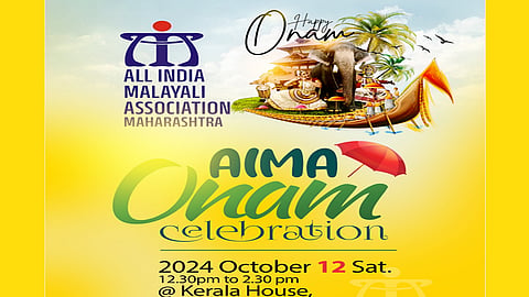 Aima's Onam celebration is on 12th October