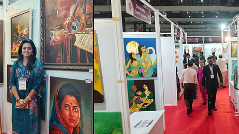 Famous dr Juni Menons painting exhibition has started at Hat of Art Exhibition