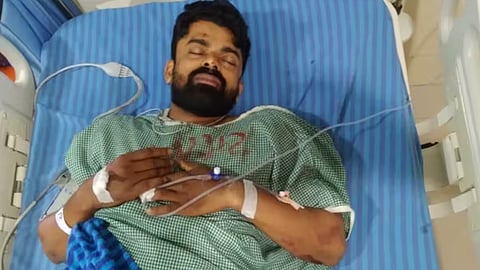A biker was injured after being hit by a wild boar while returning home after work