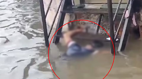 cyclone fengal migrant worker electrocuted outside atm body floats flood waters