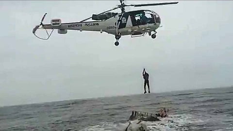 coast Guard rescues 12 Indian crew members of sunken ship with Pak agency's help
