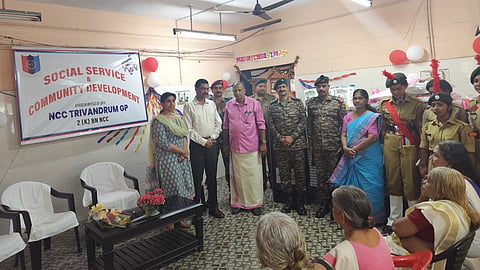 NCC extends a helping hand to the residents of Poojappura Old Age Home