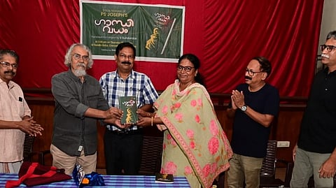The Malayalam translation of P.S. Joseph's poetry collection Murder of Gandhi, which was held at Gandhigriha in Kozhikode, was released by Gandhism writer and thinker KEN Kunjahammed and given to writer Rosy Thampi. U.K. Kumaran, P.S. Joseph, K.A. Johnny and Dr. Shaji Jacob were present on the stage.