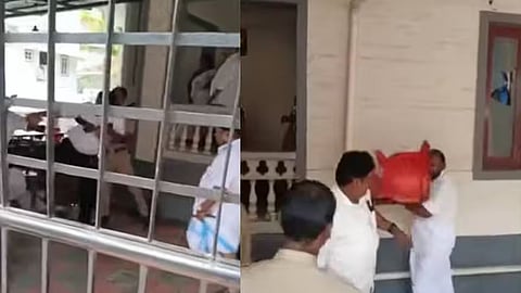 clash between ncp leaders in thiruvananthapuram district commitee office
